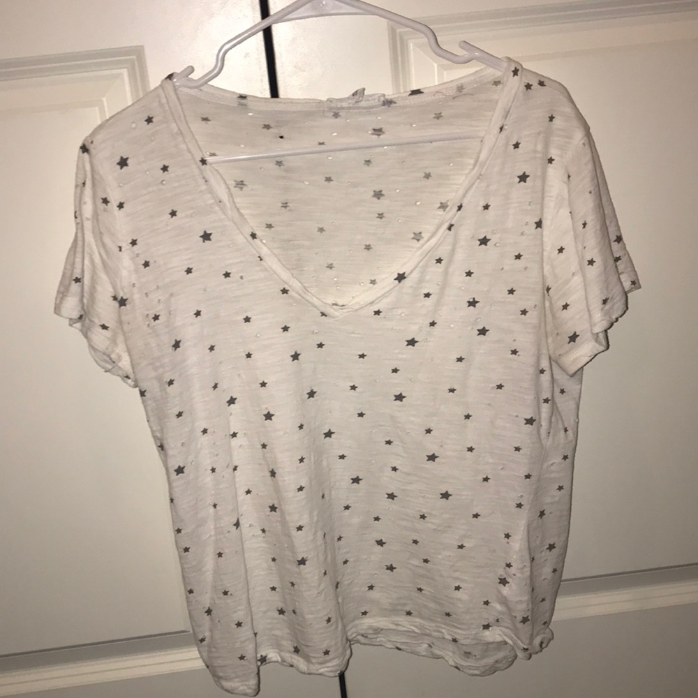 White holy top with stars size medium
